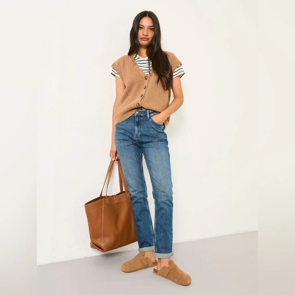 NEW Fat Face Chesham Girlfriend Jeans Denim High Rise Size 2 - Picture 6 of 16